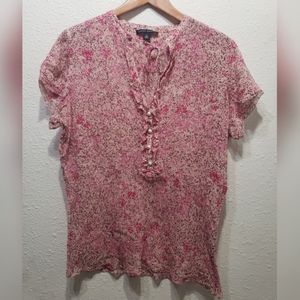 Banana Republic Pink Silk top XL